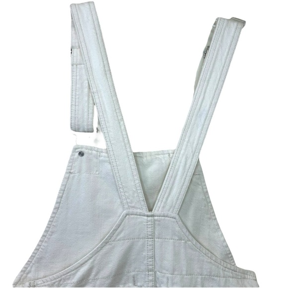 Free People - Women’s Overalls Dress ’Torn Up Jumper’ Distressed - White, Size 0 - Picture 11 of 17